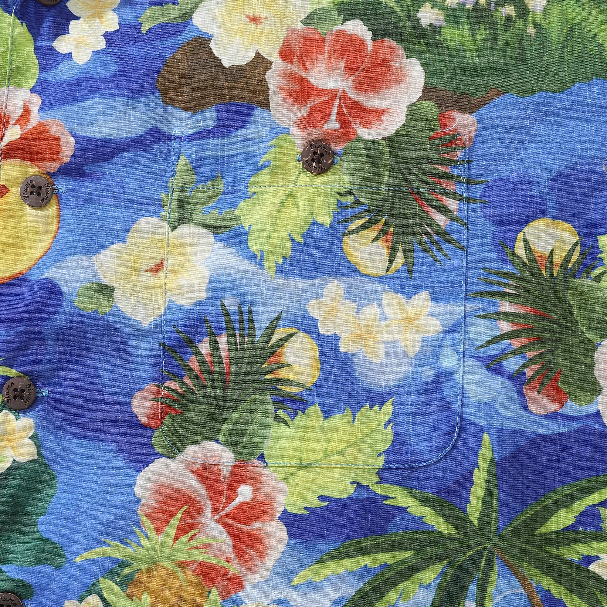 1960s Vintage Hawaiian Shirt For Men Island Folk Song Shirt Camp Collar 100% Cotton